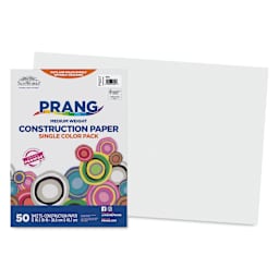 Prang Medium Weight Construction Paper - White, 12" x 18", Pkg of 50 Sheets