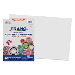 Prang Medium Weight Construction Paper - Bright White, 12" x 18", Pkg of 50 Sheets