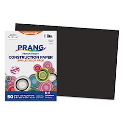 Prang Medium Weight Construction Paper - Black, 12" x 18", Pkg of 50 Sheets