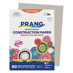 Prang Medium Weight Construction Paper - Gray, 9" x 12", Pkg of 50 Sheets
