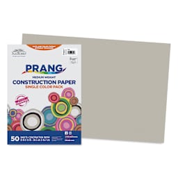 Prang Medium Weight Construction Paper - Gray, 12" x 18", Pkg of 50 Sheets