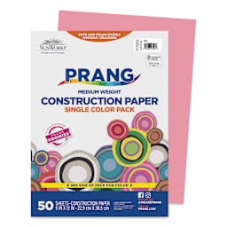 Prang Medium Weight Construction Paper -Pink, 9" x 12", Pkg of 50 Sheets