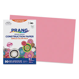 Prang Medium Weight Construction Paper -Pink, 12" x 18", Pkg of 50 Sheets