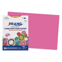 Prang Medium Weight Construction Paper - Hot Pink, 12" x 18", Pkg of 50 Sheets