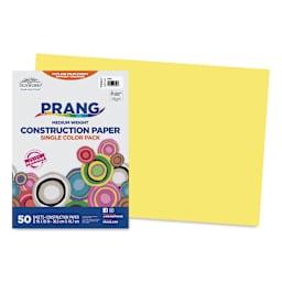 Prang Medium Weight Construction Paper - Yellow, 12" x 18", Pkg of 50 Sheets