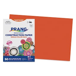Pacon Sunworks Construction Paper - Orange, 12" x 18", Pkg of 50 Sheets