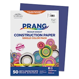 Prang Medium Weight Construction Paper - Blue, 9" x 12", Pkg of 50 Sheets