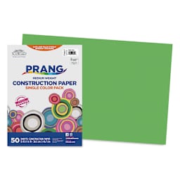 Prang Medium Weight Construction Paper - Bright Green, 12" x 18", Pkg of 50 Sheets