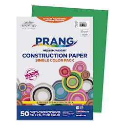 Prang Medium Weight Construction Paper - Holiday Green, 9" x 12", Pkg of 50 Sheets