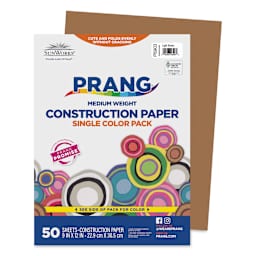 Prang Medium Weight Construction Paper - Light Brown, 9" x 12", Pkg of 50 Sheets