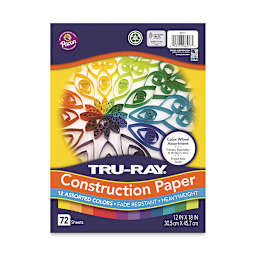 Pacon Tru-Ray Construction Paper - 12" x 18", Color Wheel Assortment, 72 Sheets