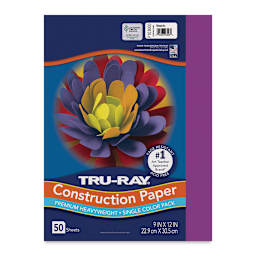 Pacon Tru-Ray Construction Paper - 9" x 12", Magenta, 50 Sheets