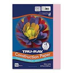 Pacon Tru-Ray Construction Paper - 9" x 12", Pink, 50 Sheets