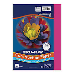 Pacon Tru-Ray Construction Paper - 9" x 12", Dark Pink, 50 Sheets