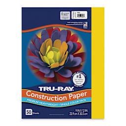 Pacon Tru-Ray Construction Paper - 9" x 12", Yellow, 50 Sheets