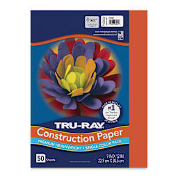 Pacon Tru-Ray Construction Paper - 9" x 12", Orange, 50 Sheets