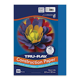Pacon Tru-Ray Construction Paper - 9" x 12", Blue, 50 Sheets