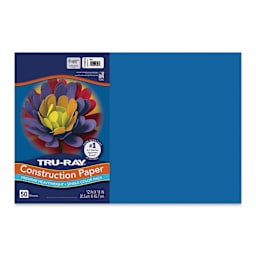 Pacon Tru-Ray Construction Paper - 12" x 18", Blue, 50 Sheets