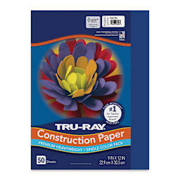 Pacon Tru-Ray Construction Paper - 9" x 12", Royal Blue, 50 Sheets