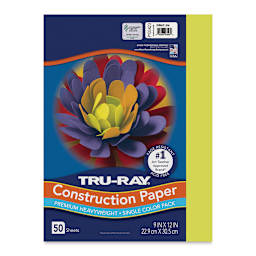 Pacon Tru-Ray Construction Paper - 9" x 12", Brilliant Lime, 50 Sheets