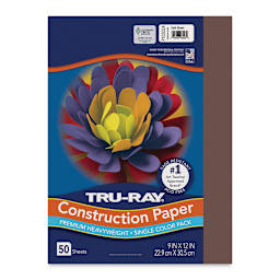 Pacon Tru-Ray Construction Paper - 9" x 12", Dark Brown, 50 Sheets