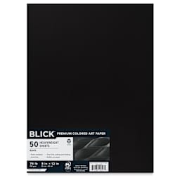 Blick Premium Colored Art Paper - 9" x 12", Black, 50 Sheets