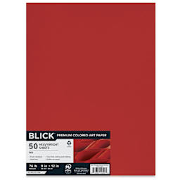 Blick Premium Colored Art Paper - 9" x 12", Red, 50 Sheets