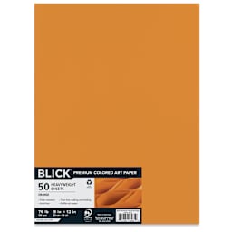Blick Premium Colored Art Paper - 9" x 12", Orange, 50 Sheets