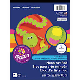 Pacon Riverside Construction Paper, 20 Sheets, 9 in x 12 in, Assorted Neon Colors