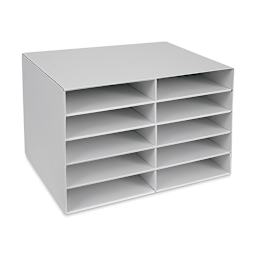 Pacon Construction Paper Storage Unit - Left Angle view showing 10 paper storage units
