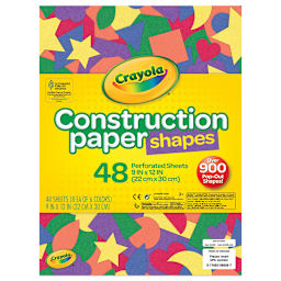 Crayola Construction Paper Shapes - Front of 48 sheet package
