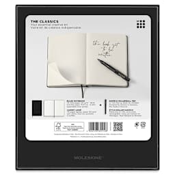 Moleskine "The Classics" Notebook and Pen Set back of box