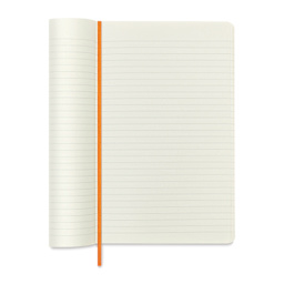 Moleskine Precious and Ethical Vegan Leather Notebook - 5" x 8-1/4", Ruled, Orange, 176 Pages, open
