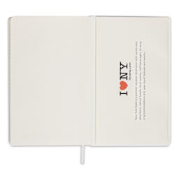 Moleskine Limited Edition I Love NY Notebook - White, 8-1/4" x 5", back inside cover