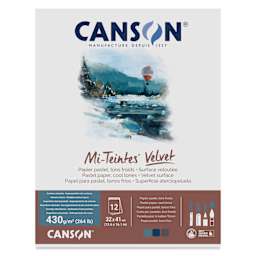 Canson Mi-Teintes Velvet Paper Pad - 12.6" x 16.1", Cool Tones, 12 Sheets. front cover