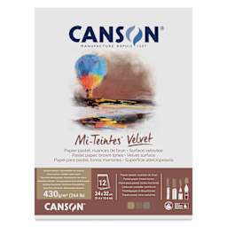 Canson Mi-Teintes Velvet Paper Pad - 9.4" x 12.6", Brown Tones, 12 Sheets, front cover
