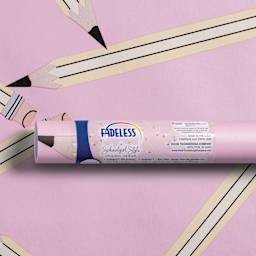 Fadeless Schoolgirl Style Bulletin Paper - Pencil Me In, 47-1/4" x 25' Roll in packaging