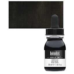 Liquitex Professional Acrylic Ink - Carbon Black bottle and swatch