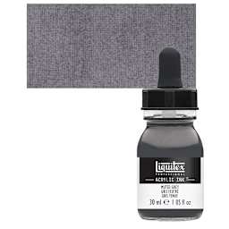 Liquitex Professional Acrylic Ink - Muted Grey bottle and swatch