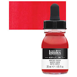 Liquitex Professional Acrylic Ink - Naphthol Crimson bottle and swatch