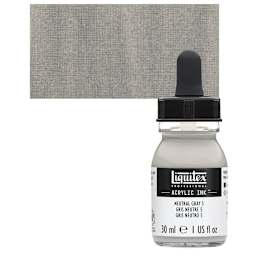 Liquitex Professional Acrylic Ink - Neutral Gray Value 5 bottle and swatch