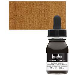 Liquitex Professional Acrylic Ink - Transparent Raw Umber bottle and swatch