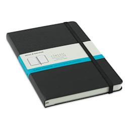 Moleskine Classic Hardcover Notebook - Black, Dotted, 8-1/4" x 5" (bottom/side to show thickness)