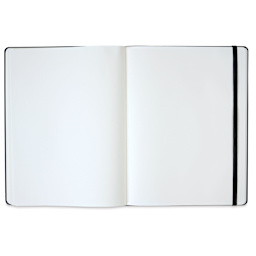 Moleskine Classic Hardcover Notebook - Black, Blank, 9-3/4" x 7-1/2" (open to show paper)