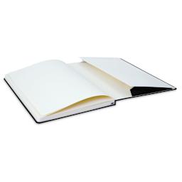 Moleskine Classic Hardcover Notebook - Black, Blank, 9-3/4" x 7-1/2" (open to show pocket)