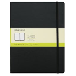 Moleskine Classic Hardcover Notebook - Black, Blank, 9-3/4" x 7-1/2" (front)