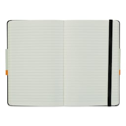 Moleskine Classic Hardcover Notebook - Black, Ruled, 6-7/8" x 4-1/2" (open to show paper)