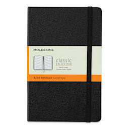 Moleskine Classic Hardcover Notebook - Black, Ruled, 6-7/8" x 4-1/2"