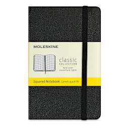 Moleskine Classic Hardcover Notebook - Black, Gridded, 5-1/2'' x 3-1/2''