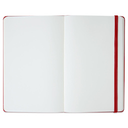 Moleskine Classic Hardcover Notebook - Scarlet Red, Blank, 8-1/4" x 5" (open to show paper)